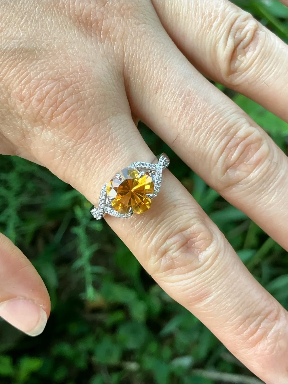 Brazilian Citrine Sterling Silver Ring Size 9